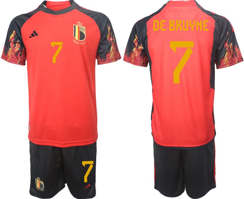 Men 2022 World Cup National Team Belgium home red #7 Soccer Jerseys->england jersey->Soccer Country Jersey